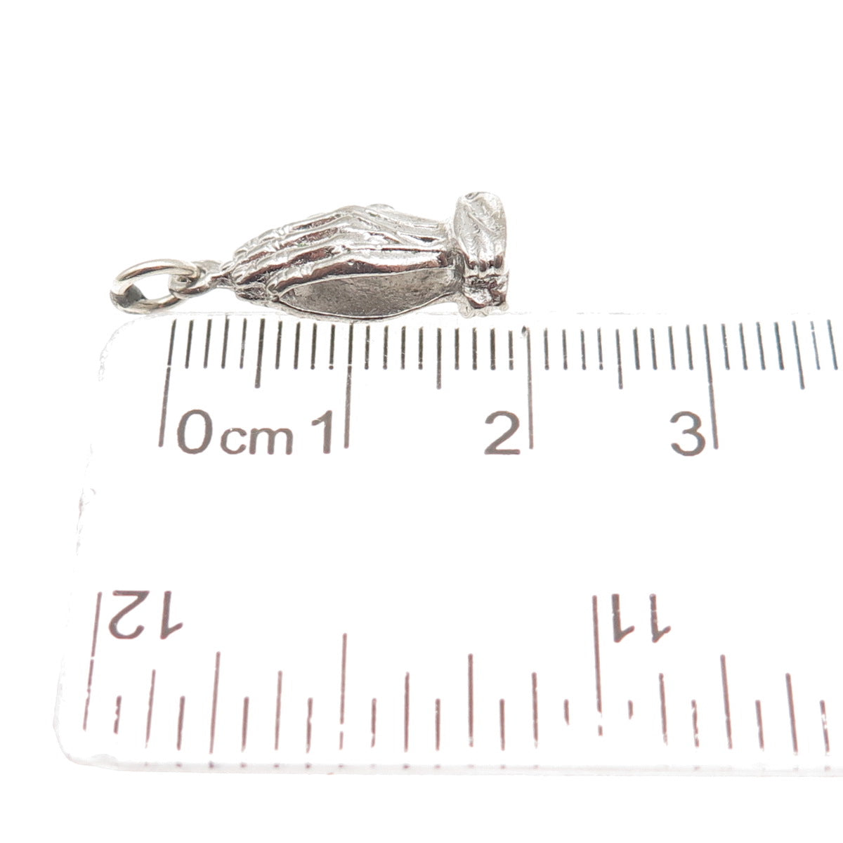 925 Sterling Silver Vintage Prayer Hands Religious Mini Charm Pendant