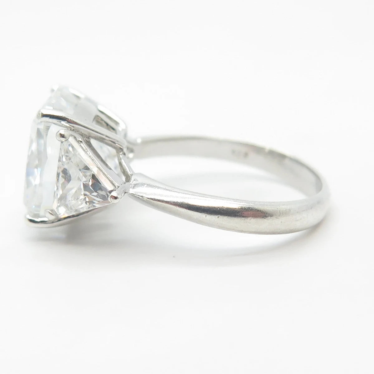 925 Sterling Silver C Z Wide Ring Size 7.5