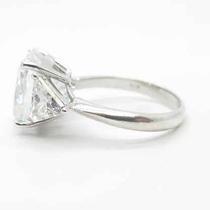 925 Sterling Silver C Z Wide Ring Size 7.5