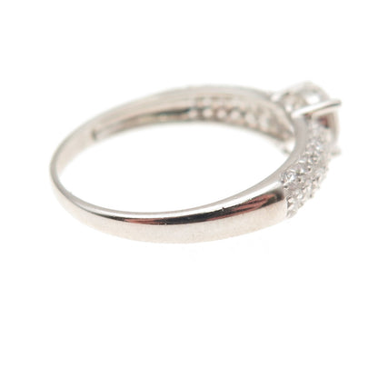 925 Sterling Silver Round-Cut C Z Engagement Ring Size 8
