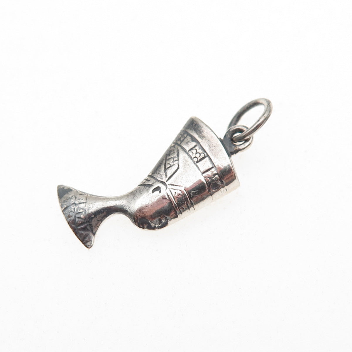 925 Sterling Silver Vintage Egyptian Nefertiti Oxidized Mini Charm Pendant