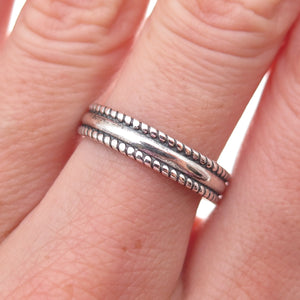 925 Sterling Silver Vintage Oxidized Band Ring Size 8