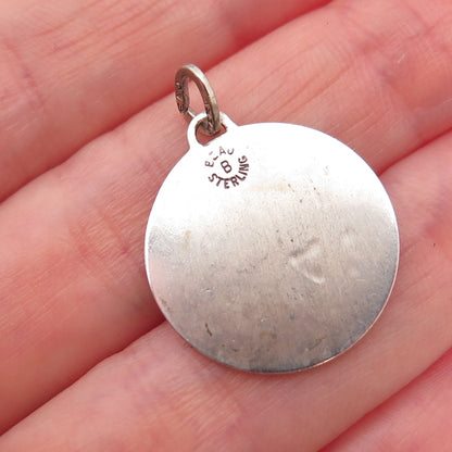 Beau 925 Sterling Silver Vintage I Love You Oxidized Charm Pendant