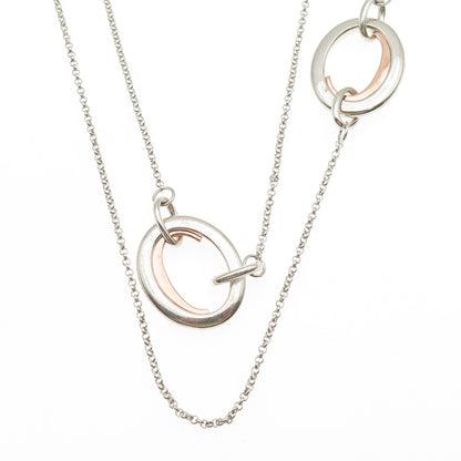 Christofle Sterling Silver 2-Tone C De Christofle Rolo Double Chain Necklace 30"