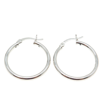 925 Sterling Silver Tube Hoop Earrings