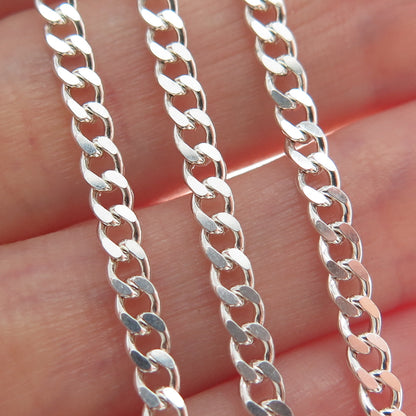 925 Sterling Silver Italy Curb Chain Necklace 16"