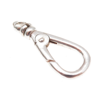 925 Sterling Silver Vintage Bracelet / Necklace Carabiner Lobster Lock Clasp