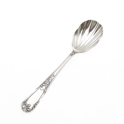 800 Silver Antique Art Deco European Seashell Sugar Sifter Spoon