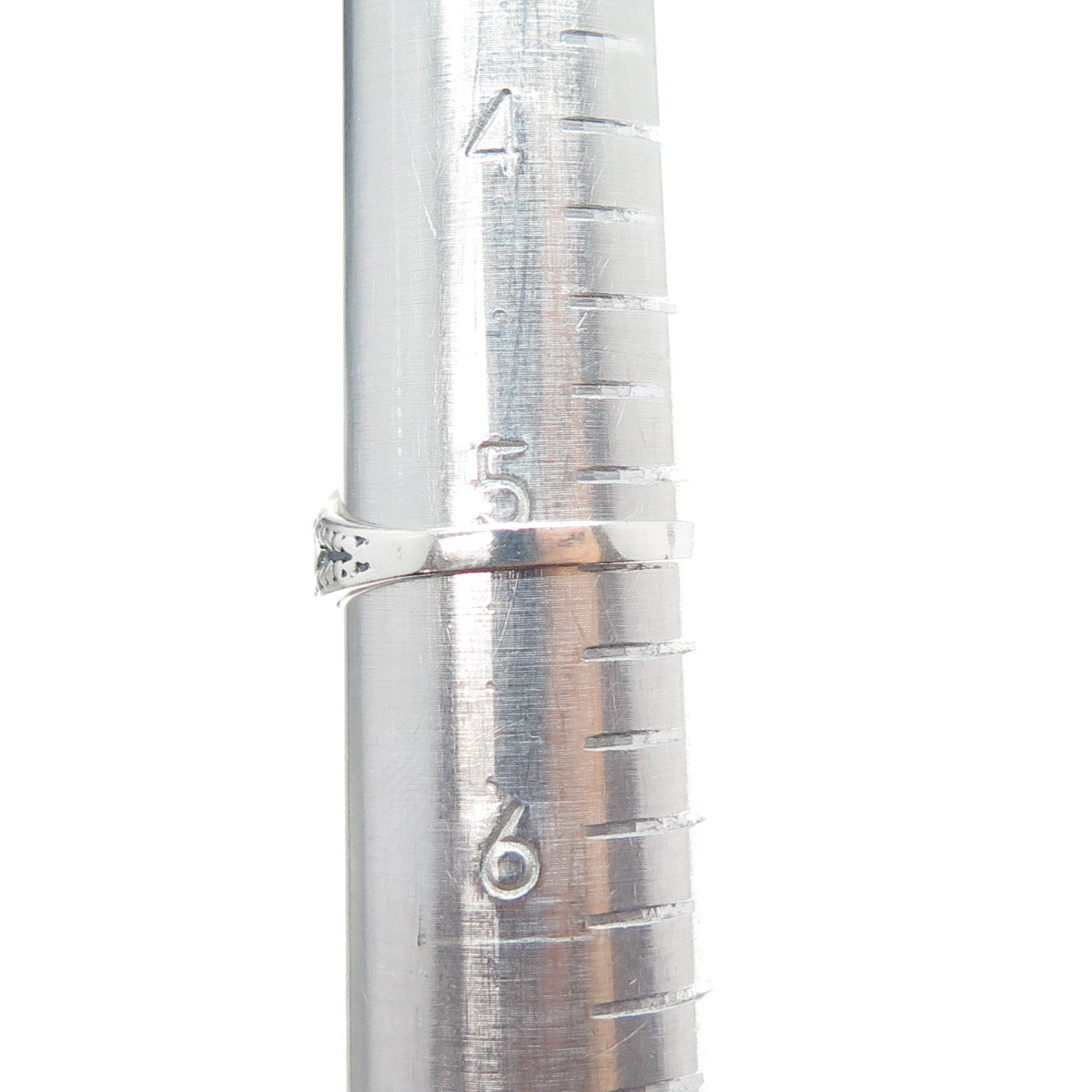 925 Sterling Silver Vintage Real Abalone Shell Swirl Oxidized Ring Size 5.25