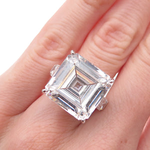 925 Sterling Silver Vintage C Z Engagement Ring Size 5.75