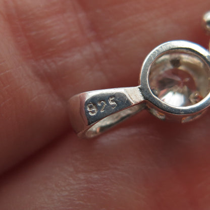 925 Sterling Silver Round & Oval-Cut Shaped C Z Articulated Man Pendant