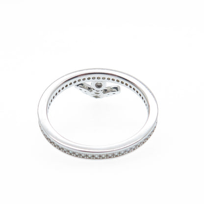 MILOR 925 Sterling Silver Italy Round-Cut C Z Bee Dangle Charm Ring Size 9.25