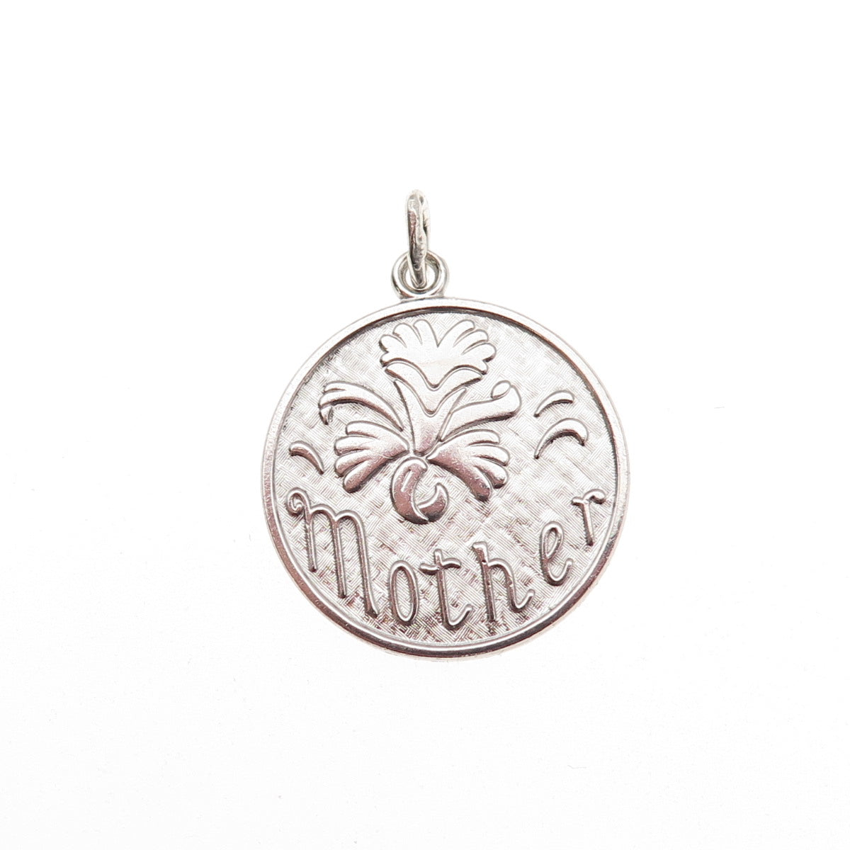 Wells 925 Sterling Silver Vintage Mother Flower Charm Pendant