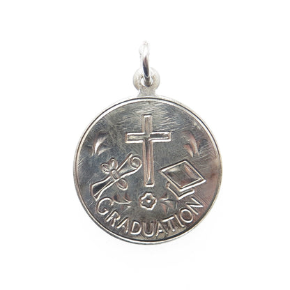 CREED 925 Sterling Silver Vintage Graduation Minimalist Charm Pendant