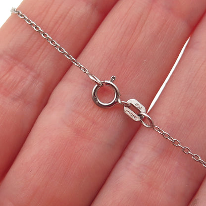 Charles Winston 925 Sterling Silver Real Diamond Cross Cable Chain Necklace 18"