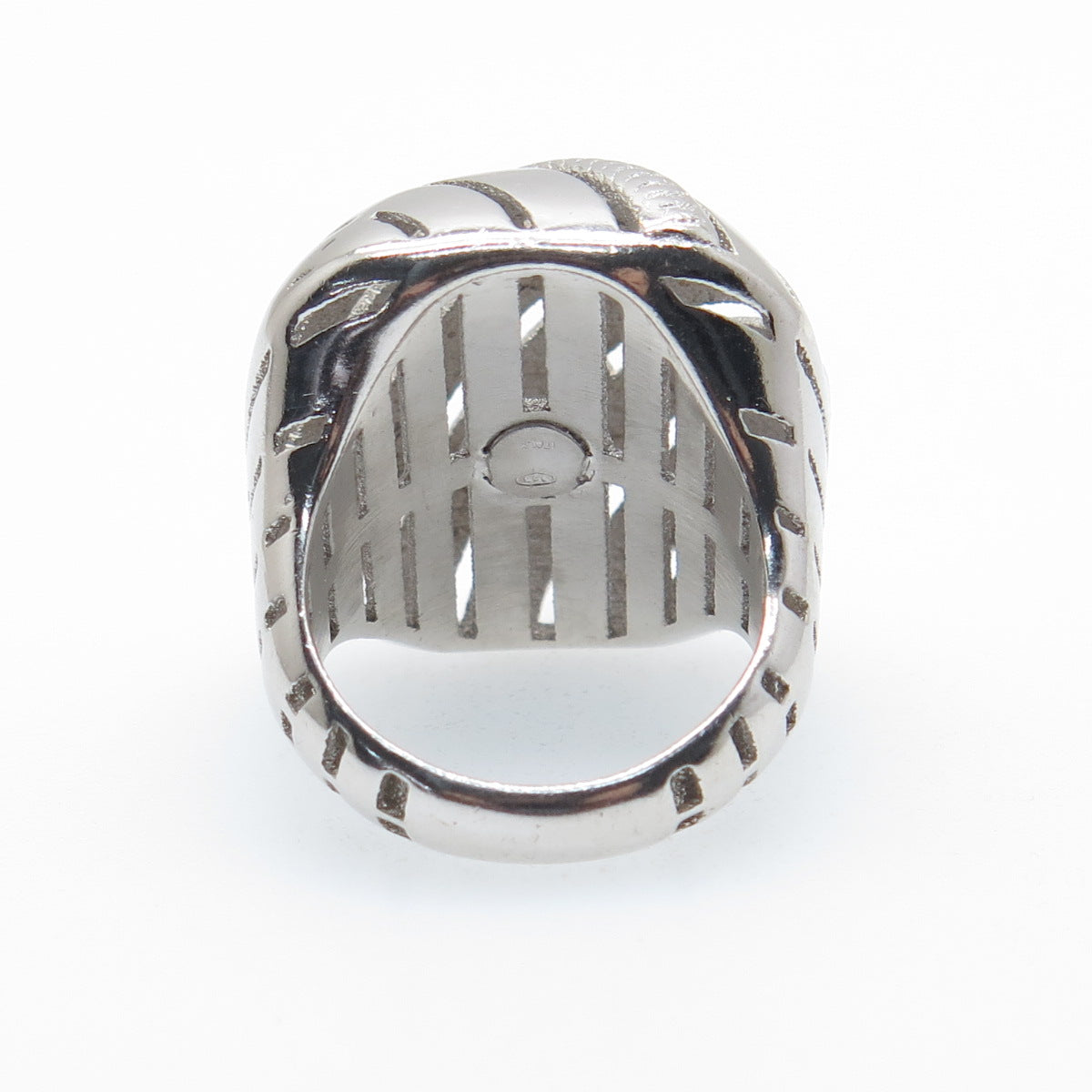 925 Sterling Silver Italy Modernist Ribbed Dome Ring Size 6.5