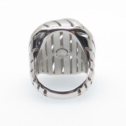 925 Sterling Silver Italy Modernist Ribbed Dome Ring Size 6.5
