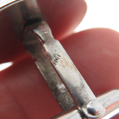 925 Sterling Silver Antique Art Deco Engraved Floral Cufflinks