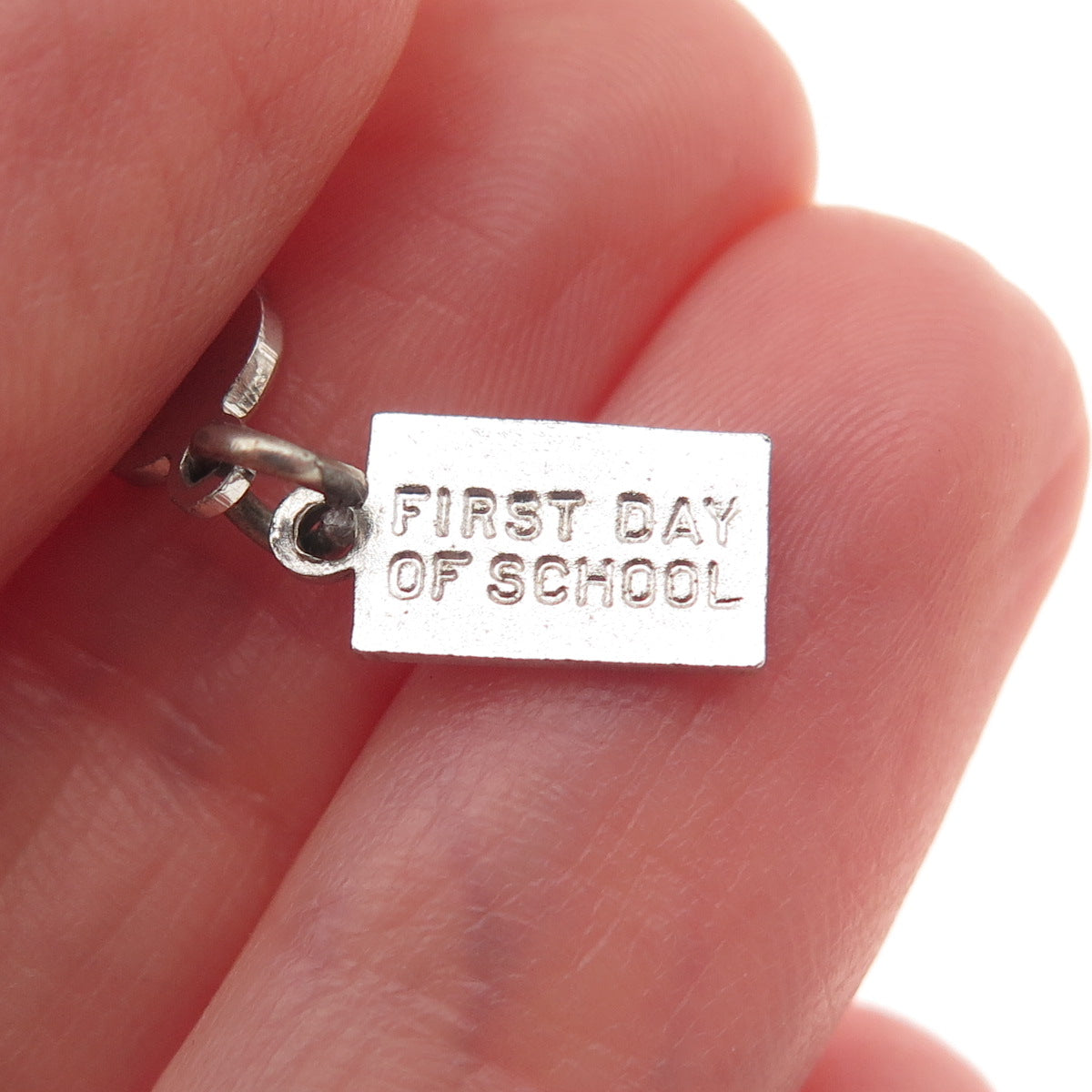 Griffith & Sons Sterling Silver Vintage First Day of School Girl Charm Pendant