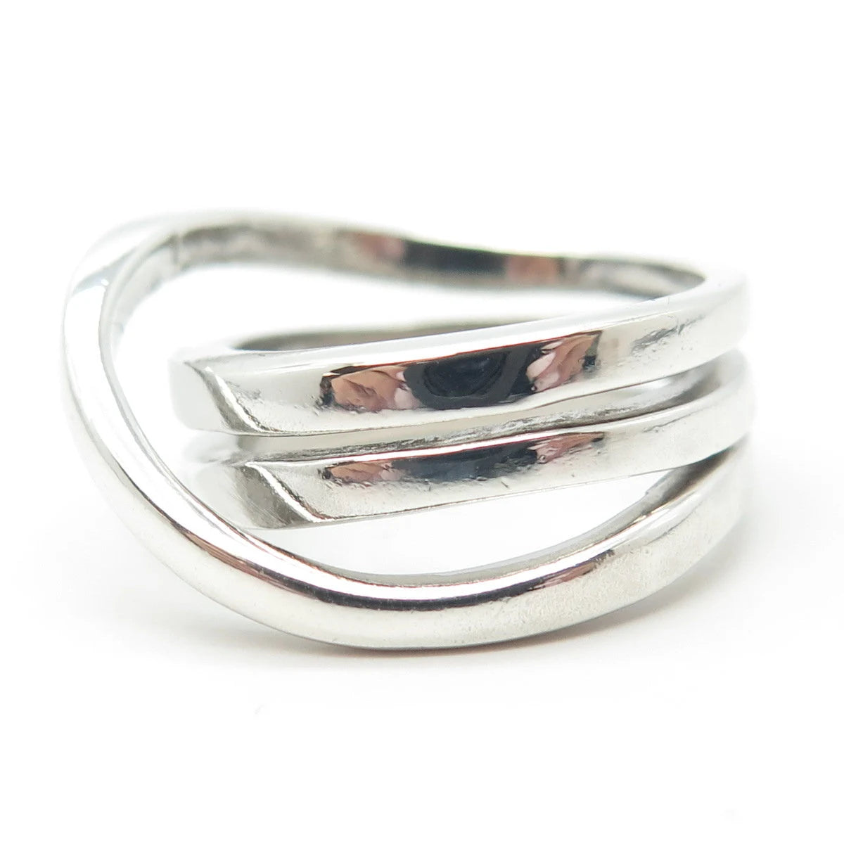 925 Sterling Silver Vintage Striped Ring Size 7