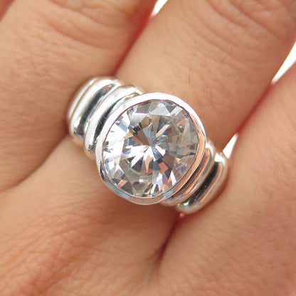 Gioia Clavenzani & Ivano Ghinelli 925 Sterling Silver Vintage C Z Ring Size 7.75