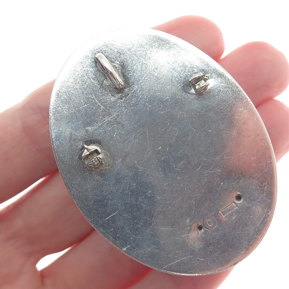 HENRYK WINOGRAD Sterling Silver Antique Lady Oxidized Pin Pendant (missing pin)