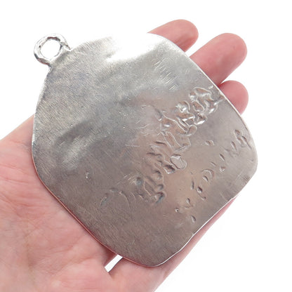 SANDRA DEE OWENS Sterling Silver Vintage Beautiful Abstract Face Large Pendant