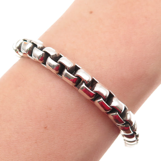 JAI by John Hardy 925 Sterling Silver Round Box Link Bracelet 7"