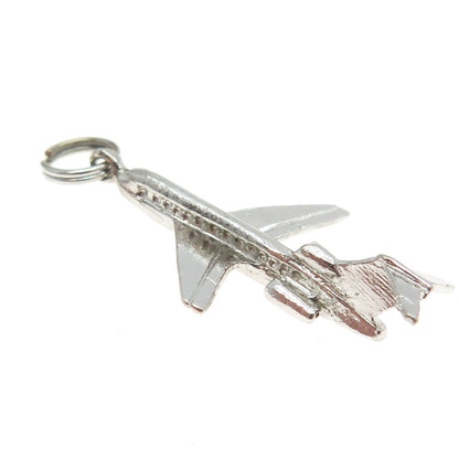 925 Sterling Silver Vintage Airplane Pendant