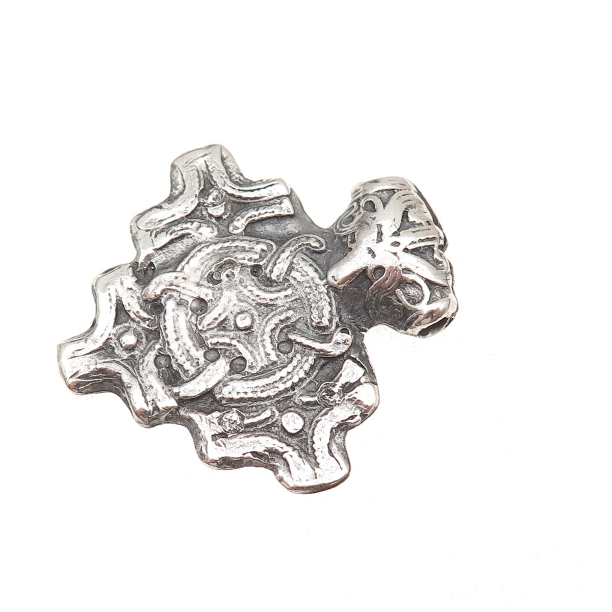 Peder Gustav Pedersen 830S Silver Vintage Denmark Hiddensee Viking Cross Pendant