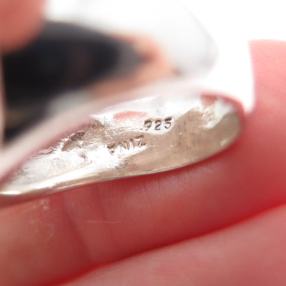 ZINA 925 Sterling Silver Vintage Modernist Wave Oxidized Ring Size 6