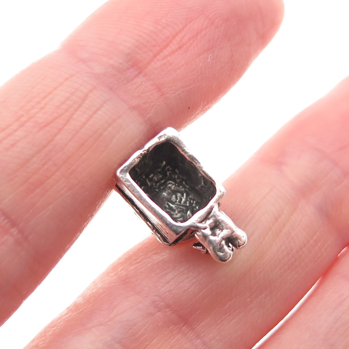 Sunwest 925 Sterling Silver Vintage Dog House Oxidized 3D Mini Charm Pendant