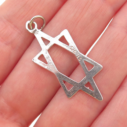 925 Sterling Silver Vintage Star of David Charm Pendant