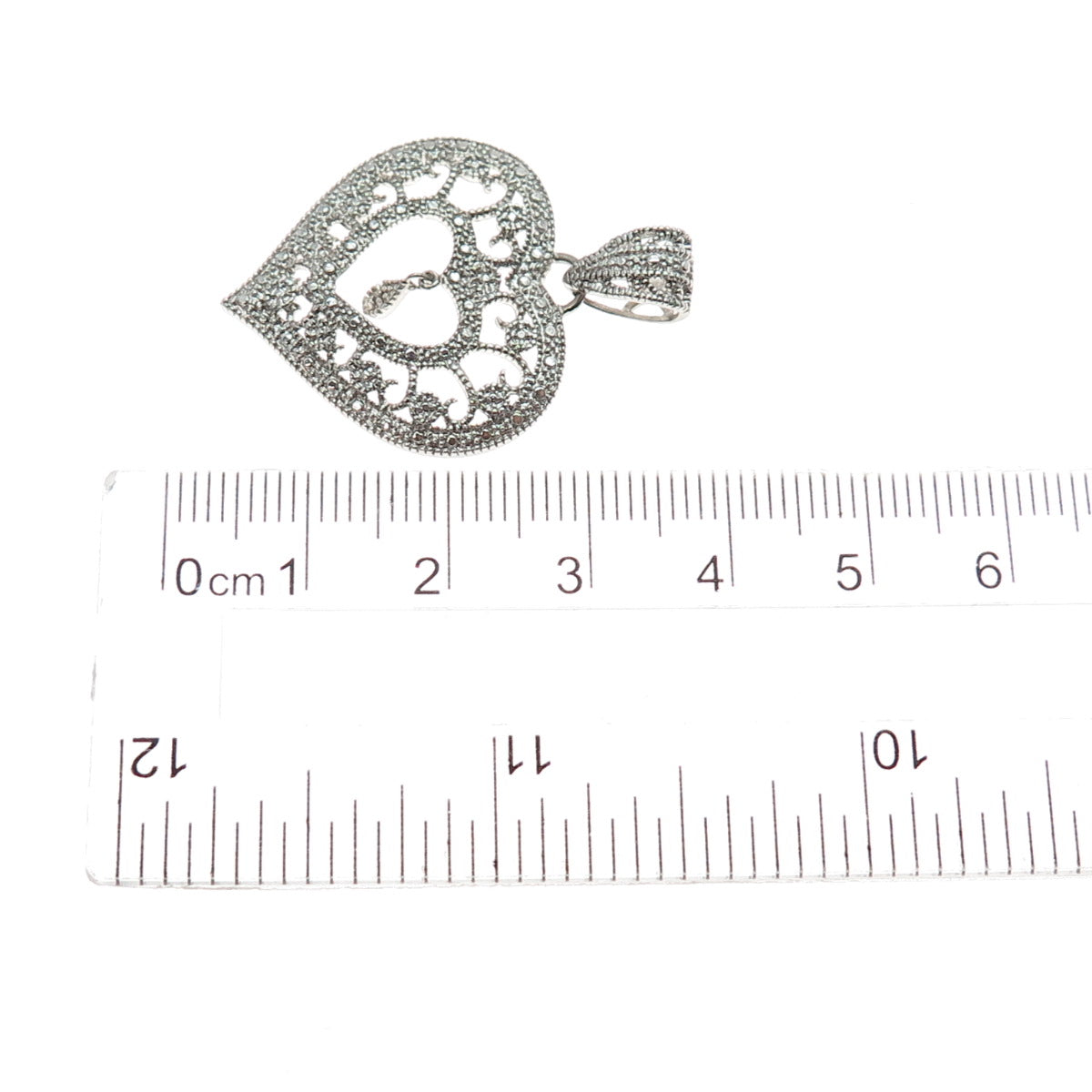 MICHAEL ANTHONY 925 Sterling Silver Real Diamond Accent Heart Pendant