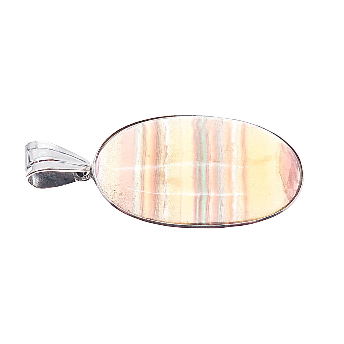 925 Sterling Silver Vintage Real Cabochon Agate Pendant