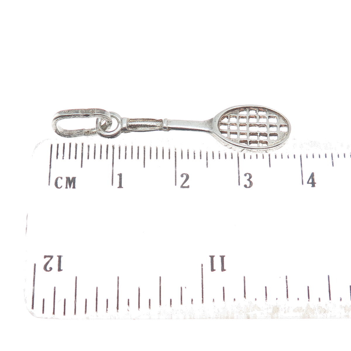 925 Sterling Silver Vintage Italy Tennis Racquet Pendant