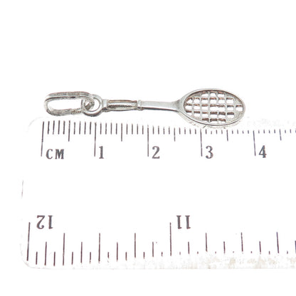 925 Sterling Silver Vintage Italy Tennis Racquet Pendant