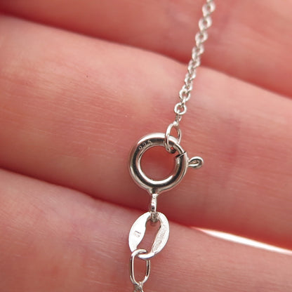 925 Sterling Silver Lab-Created Ruby & Real White Topaz Cable Chain Necklace 18"