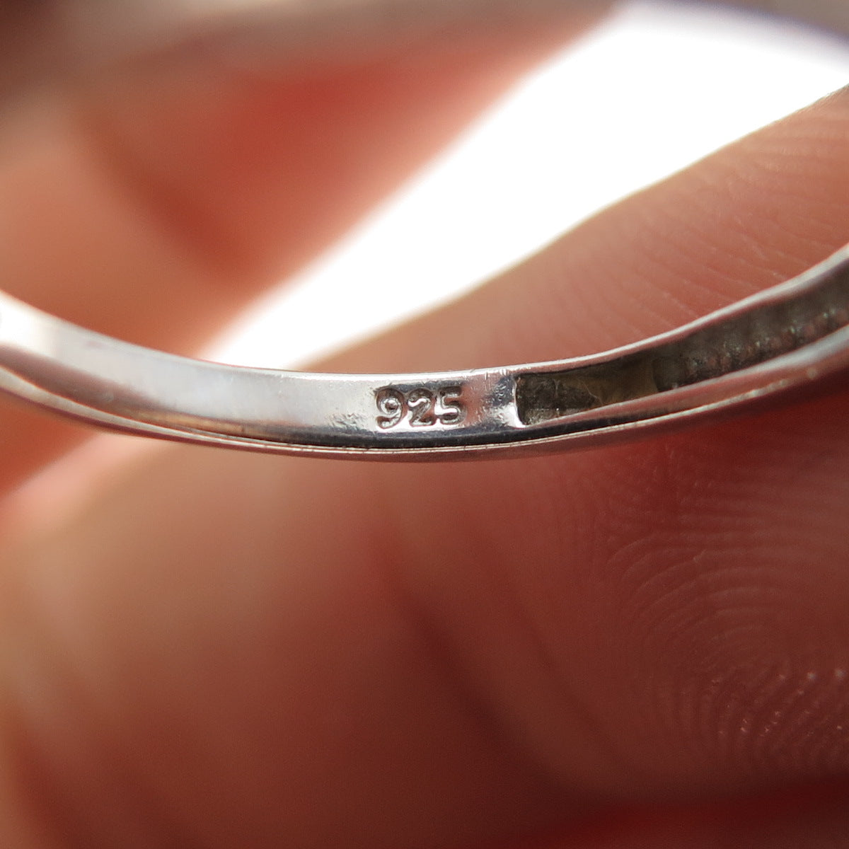 925 Sterling Silver Real Round-Cut Blue Diamond Half Eternity Ring Size 7.25