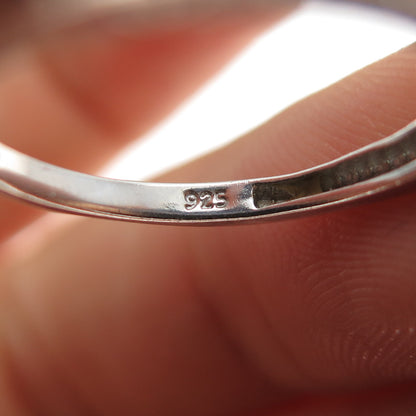 925 Sterling Silver Real Round-Cut Blue Diamond Half Eternity Ring Size 7.25