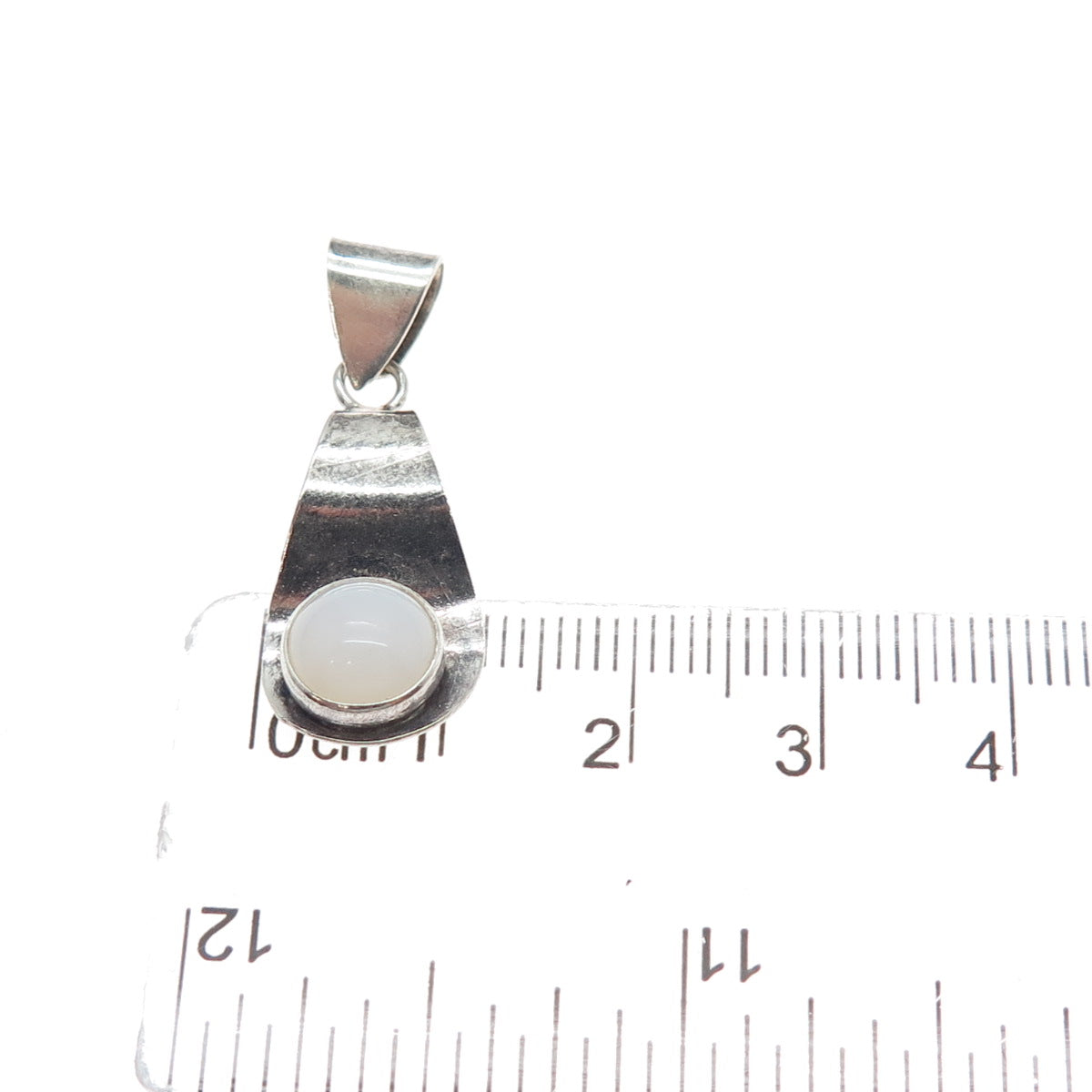 JG JACK GUTSCHNEIDER Sterling Silver Vintage Real Moonstone Modernist Pendant