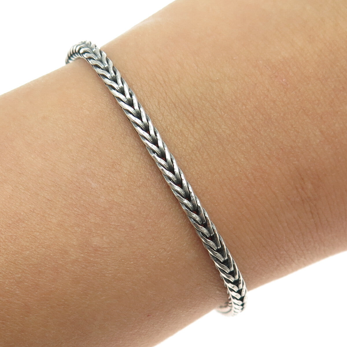 TROLLBEADS LAA 925 Sterling Silver Vintage Wheat Link Bracelet 8.5"