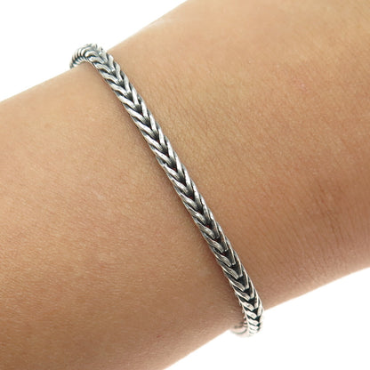 TROLLBEADS LAA 925 Sterling Silver Vintage Wheat Link Bracelet 8.5"