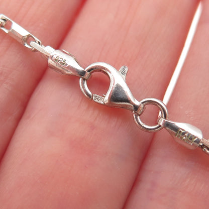 925 Sterling Silver Vintage Italy Anchor Bar Chain Necklace 24"