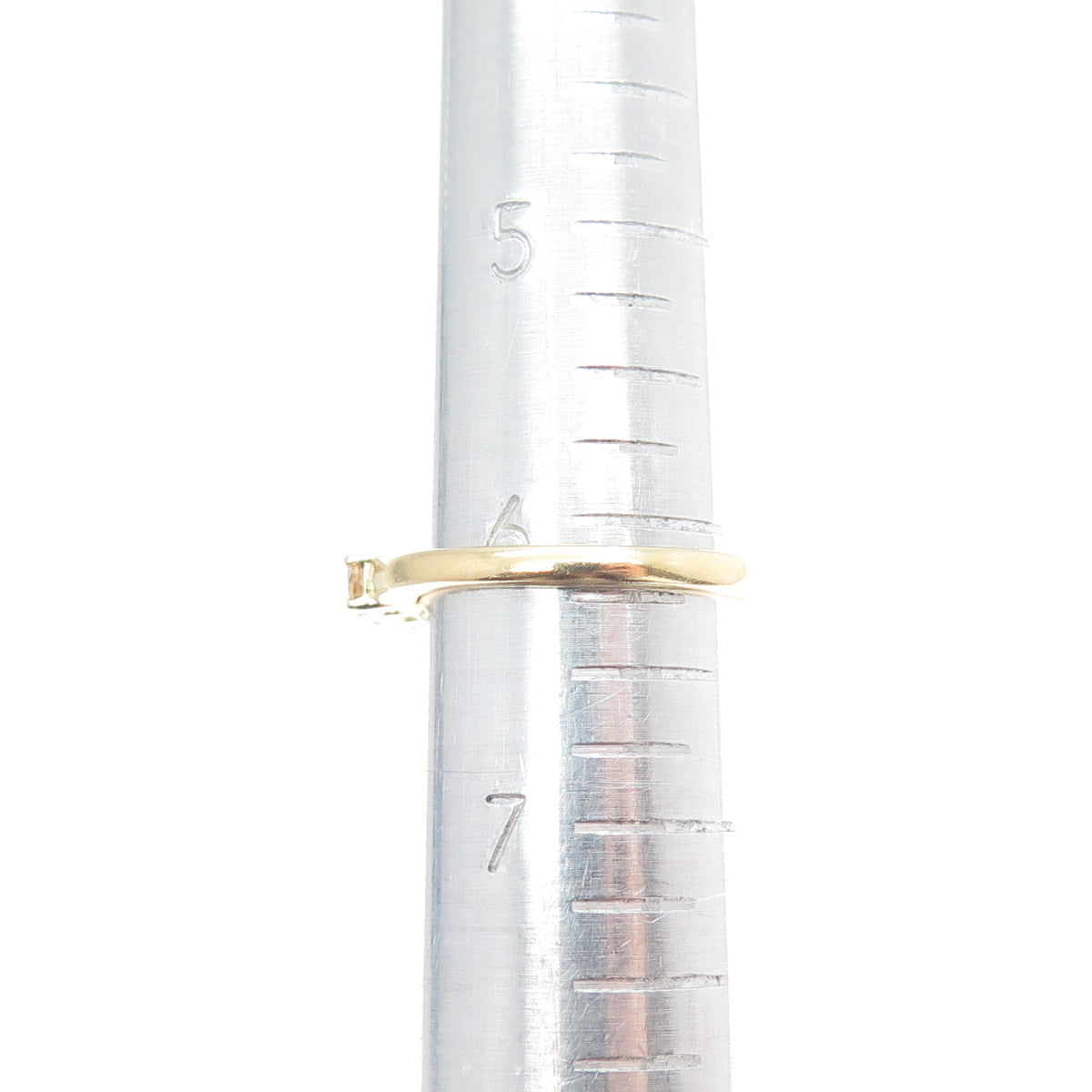 CHUCK CLEMENCY 925 Sterling Silver Gold Plated Real Yellow Topaz Ring Size 6.25