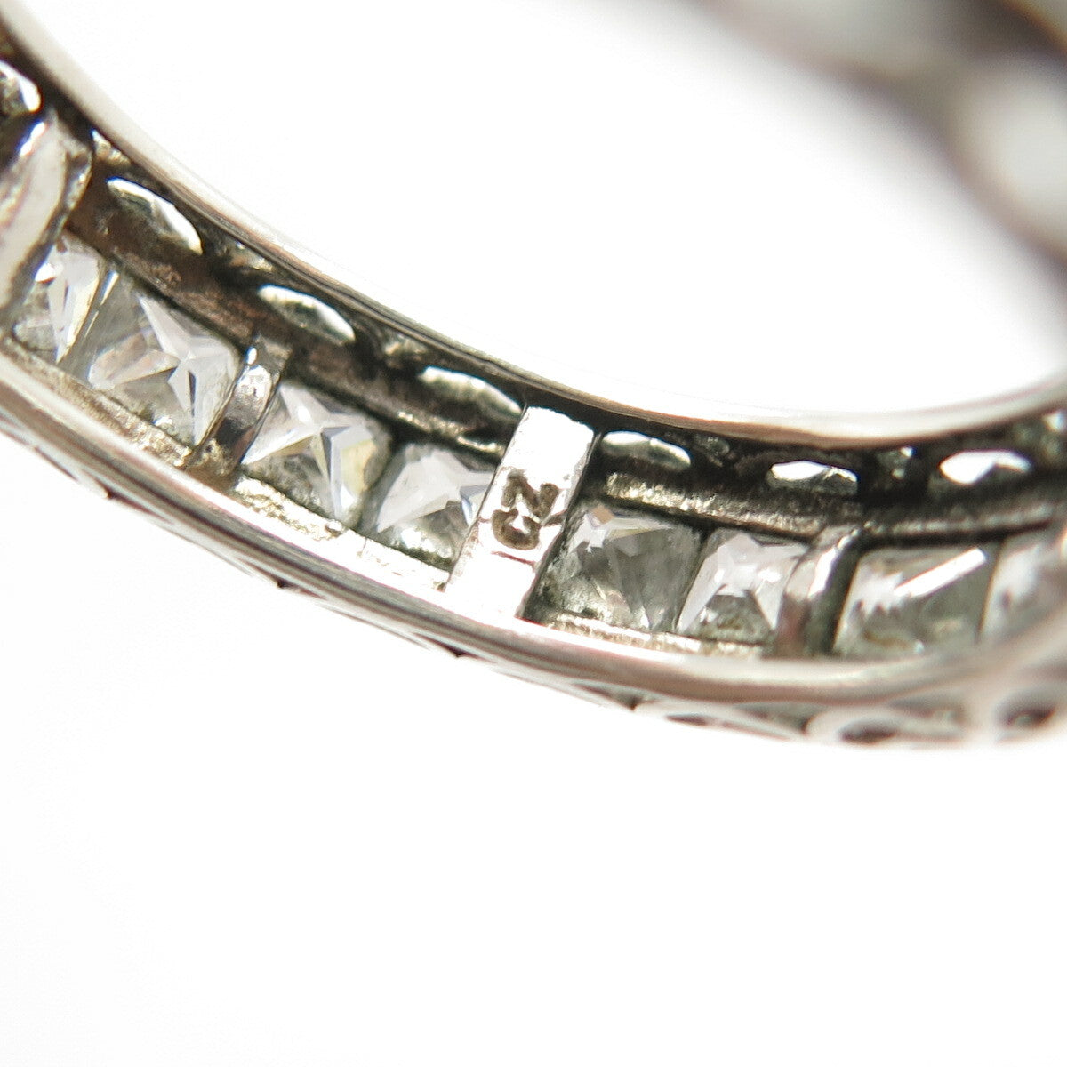 925 Sterling Silver C Z Wedding Ring Size 9
