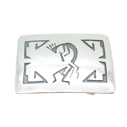 TED WADSWORTH Old Pawn 925 Sterling Silver Southwestern Kokopelli Belt Buckle