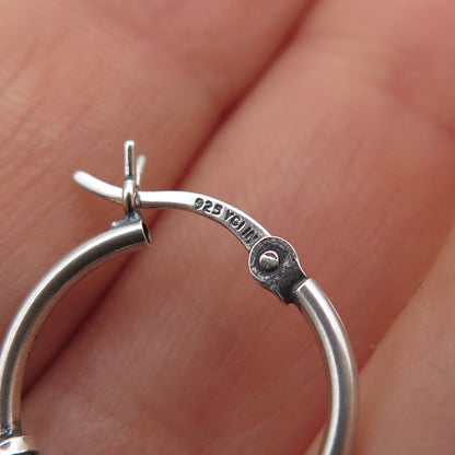 925 Sterling Silver Zig Zag Hoop Earrings