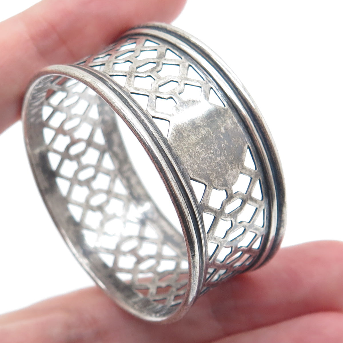 WALLACE 925 Sterling Silver Antique Art Deco Napkin Ring Holder #73