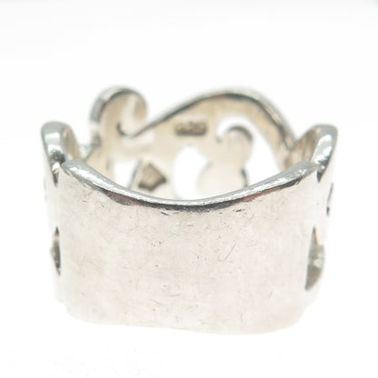 SILPADA 925 Sterling Silver Vintage Modernist Swirl Ring Size 8.75